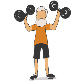 Older man working out illustration