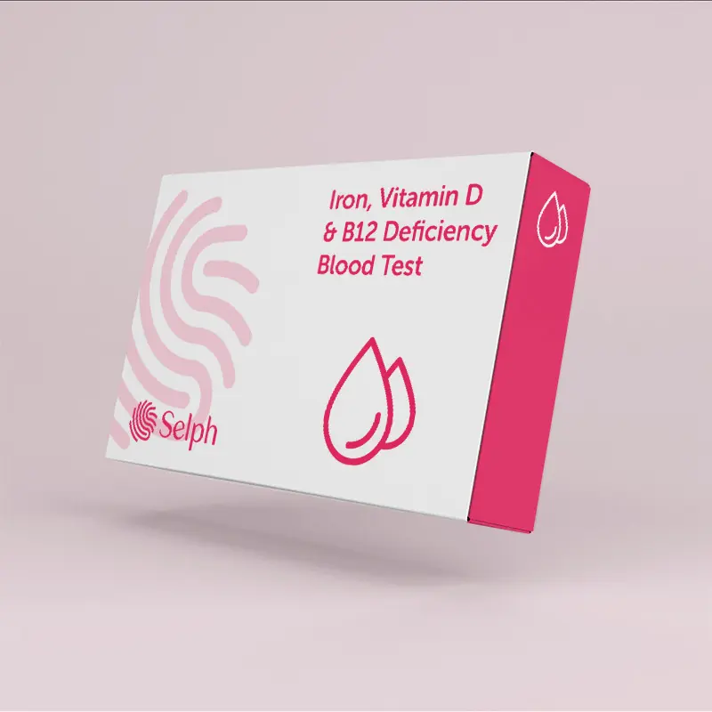 Iron, Vitamin D & B12 Deficiency Blood Test Box