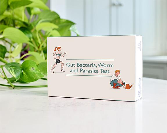 Gut Bacteria, Worm and Parasite Test kit box